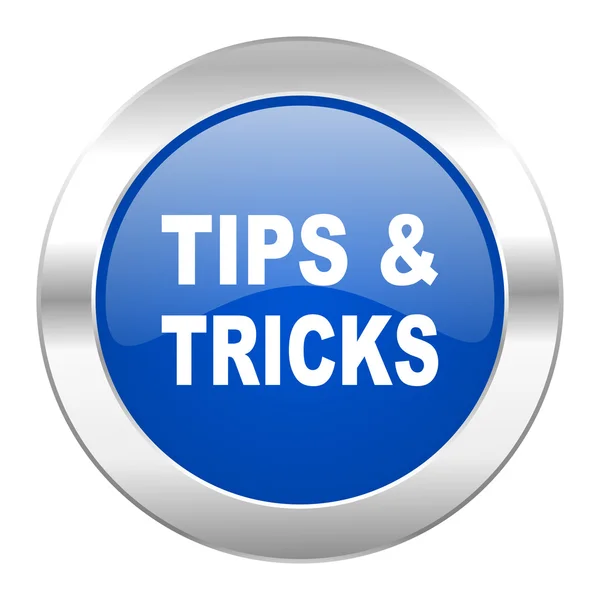 Tips trucs blauwe cirkel chrome web-icoon geïsoleerd — Stockfoto