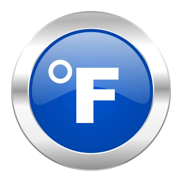 Fahrenheit blue circle chrome web icon isolated — Stock Photo, Image