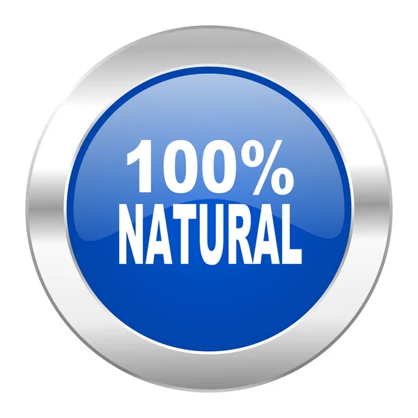 Natural blue circle chrome web icon isolated — Stock Photo, Image