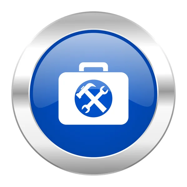 Toolkit blue circle chrome web icon isolated — Stock Photo, Image