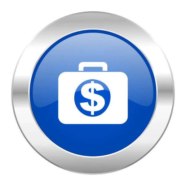 Financial blue circle chrome web icon isolated — Stock Photo, Image