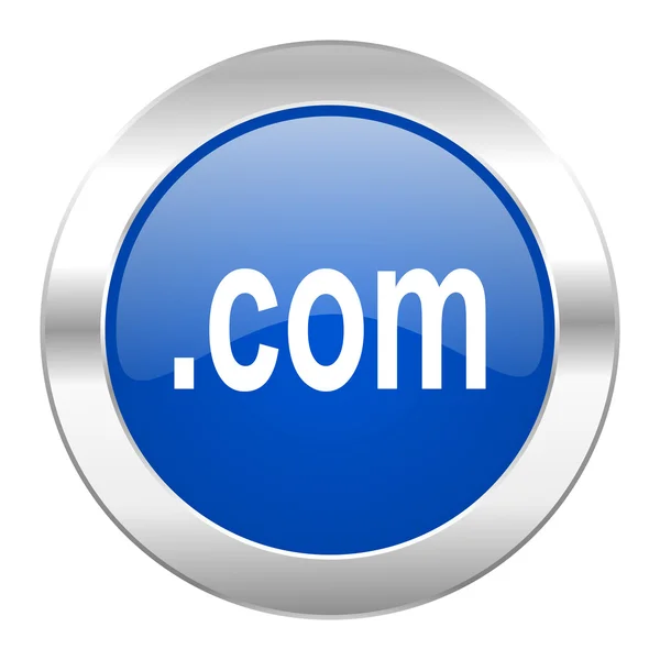 Com blue circle chrome web icon isolated — Stock Photo, Image