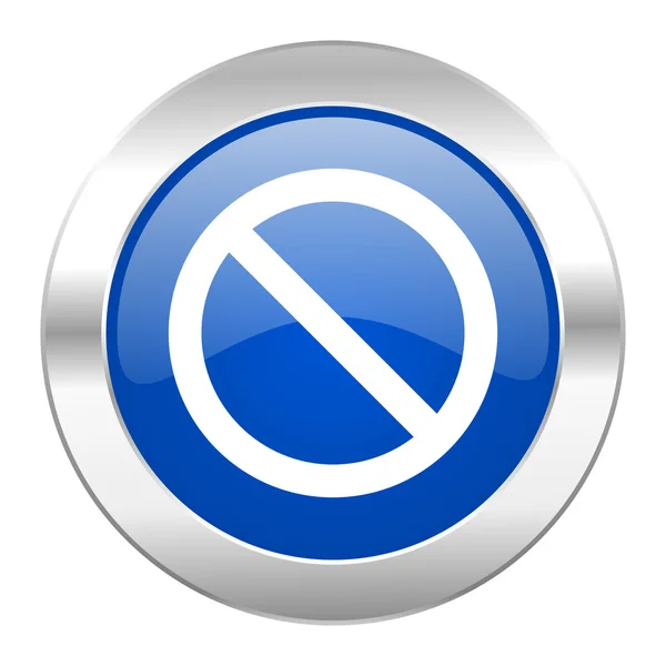 Доступ заборонений синій круг хром веб значок ізольований — стокове фото