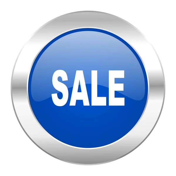 Försäljning blå cirkel chrome web-ikonen isolerade — Stockfoto