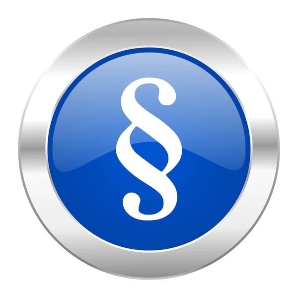 Paragraph blue circle chrome web icon isolated — Stock Photo, Image