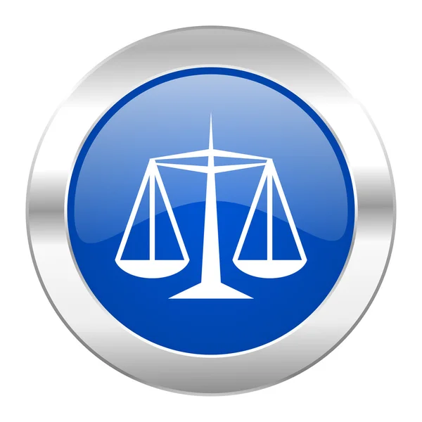 Justice blue circle chrome web icon isolated — Stock Photo, Image