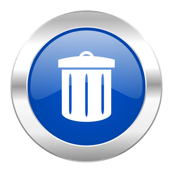 Recyceln blauen Kreis Chrom Web-Symbol isoliert — Stockfoto