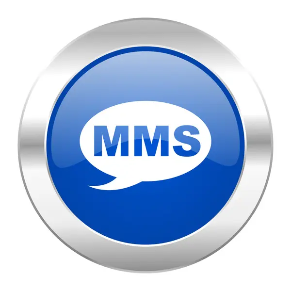 Mms blue circle chrom web icon isoliert — Stockfoto