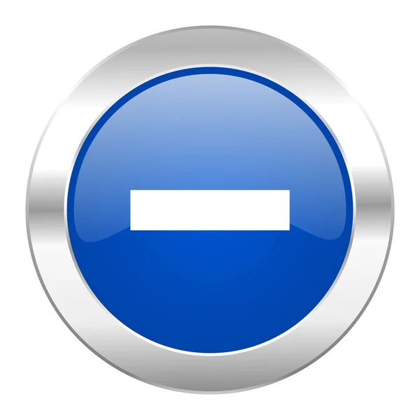 Minus blue circle chrome web icon isolated — Stock Photo, Image