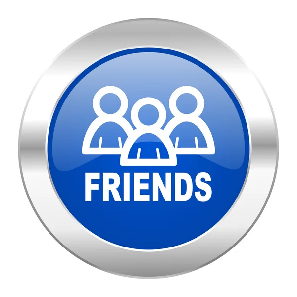 Friends blue circle chrome web icon isolated — Stock Photo, Image