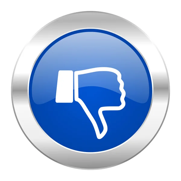 Dislike blue circle chrome web icon isolated — Stock Photo, Image