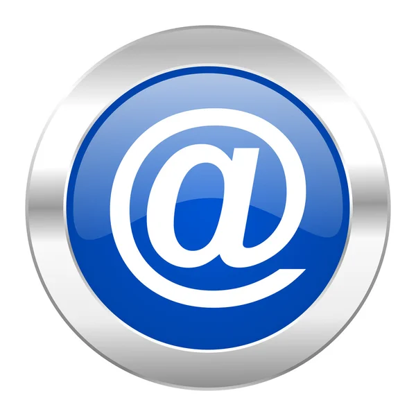 Email azul círculo cromo web ícone isolado — Fotografia de Stock