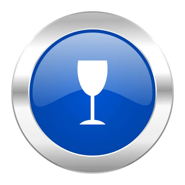 Alcool bleu cercle chrome web icône isolée — Photo