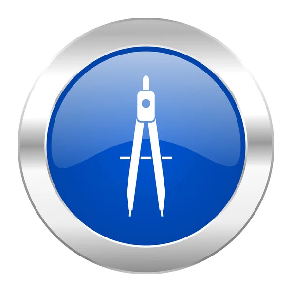 Learning blue circle chrome web icon isolated — Stock Photo, Image