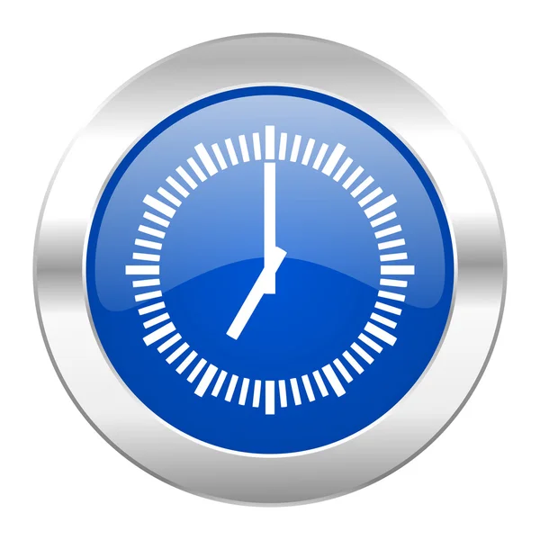 Time blue circle chrome web icon isolated — Stock Photo, Image