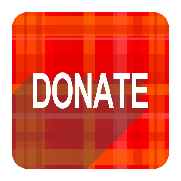 Donate red flat icon isolated — Stock Photo, Image