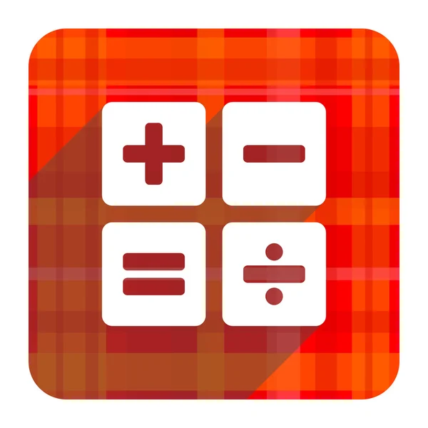 Calculadora ícone plana vermelho isolado — Fotografia de Stock