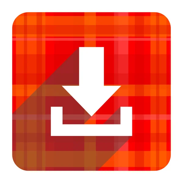 Baixar ícone liso vermelho isolado — Fotografia de Stock