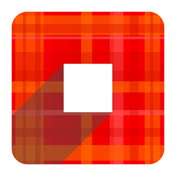 Stoppa red flat ikonen isolerade — Stockfoto