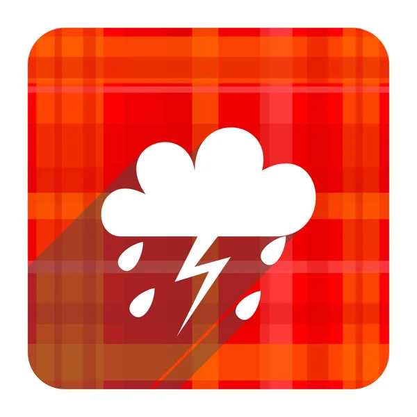 Tormenta icono plano rojo aislado — Foto de Stock