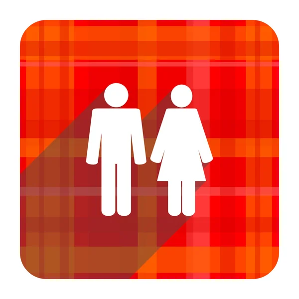 Par röda platta ikonen isolerade — Stockfoto