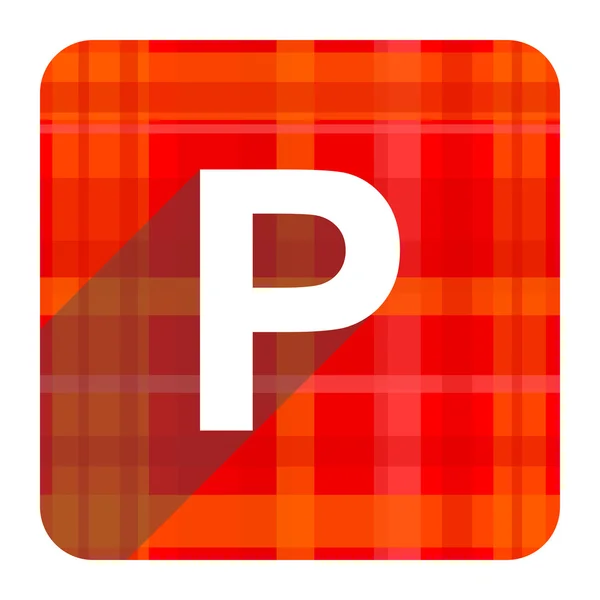 Parking red flat icon isolated — Stock Photo, Image