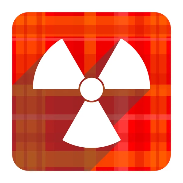 Radiación icono plano rojo aislado — Foto de Stock