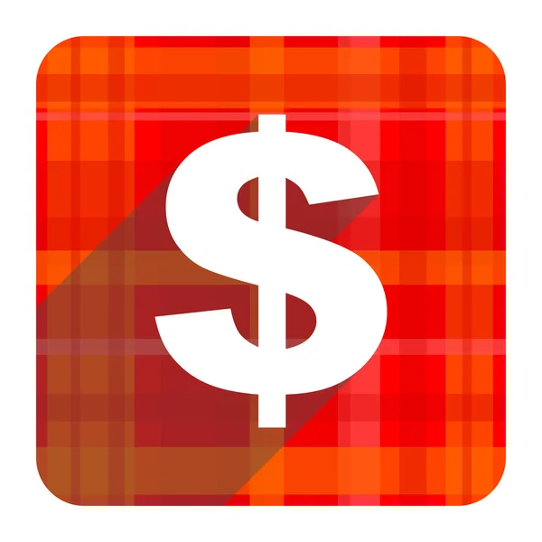 Dolar červené ploché ikony, samostatný — Stock fotografie
