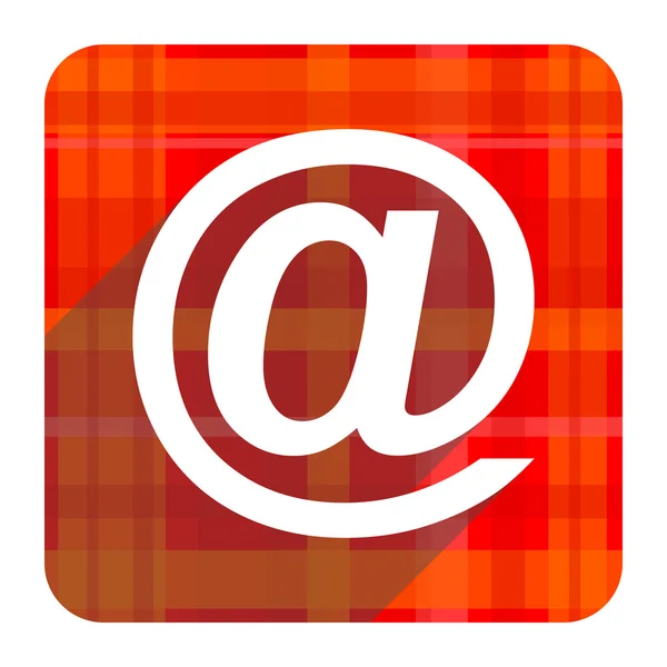 Ícone plana vermelho e-mail isolado — Fotografia de Stock