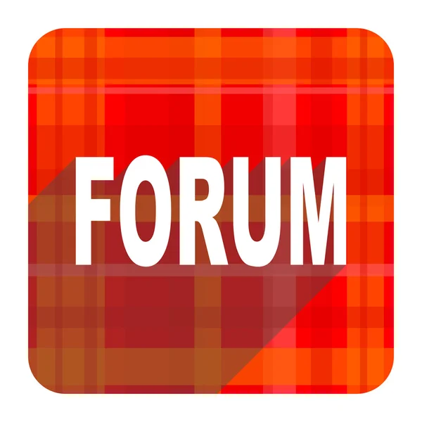 Forum rotes flaches Symbol isoliert — Stockfoto