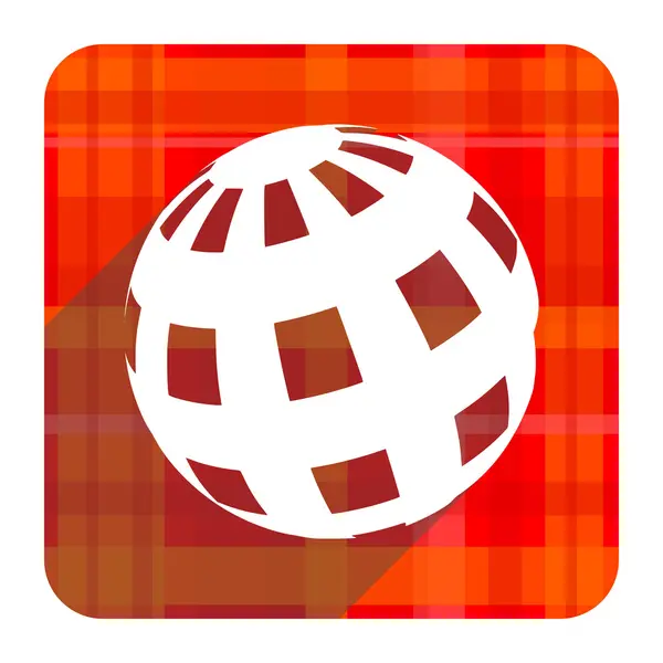 Terra ícone plano vermelho isolado — Fotografia de Stock