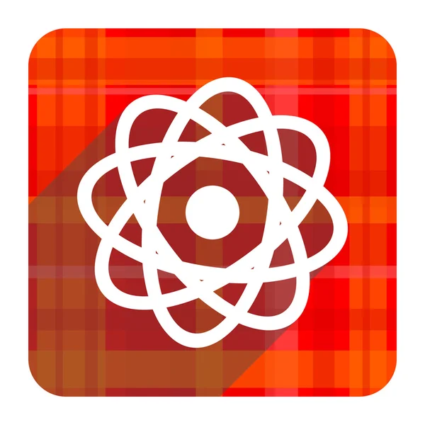 Atom červené ploché ikony, samostatný — Stock fotografie
