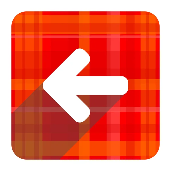 Vänster pil röd platta ikonen isolerade — Stockfoto