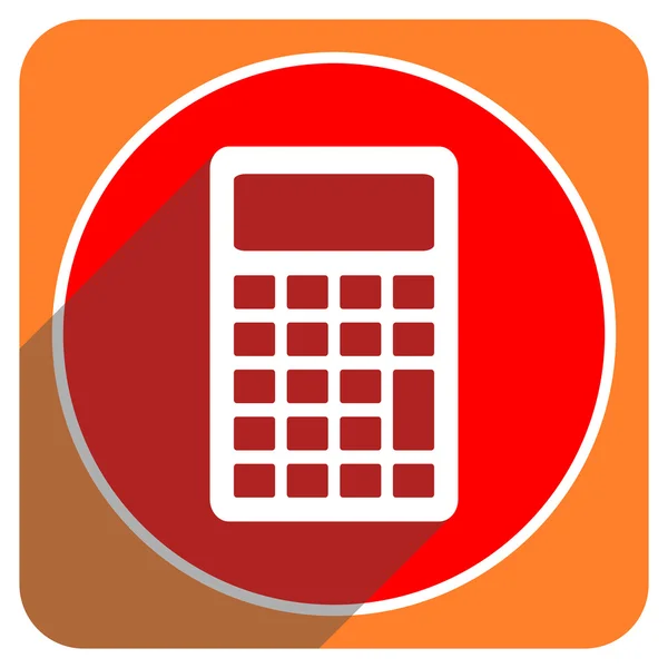 Красный плоский значок калькулятора — стоковое фото