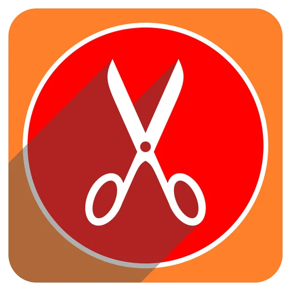 Scissors red flat icon isolated — Stock Photo, Image