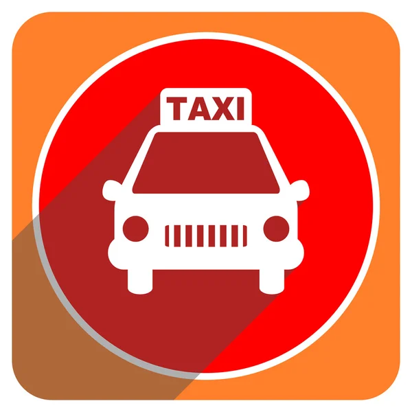 Taxi rote flache Ikone isoliert — Stockfoto