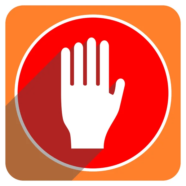 Stop icona piatta rossa isolato — Foto Stock