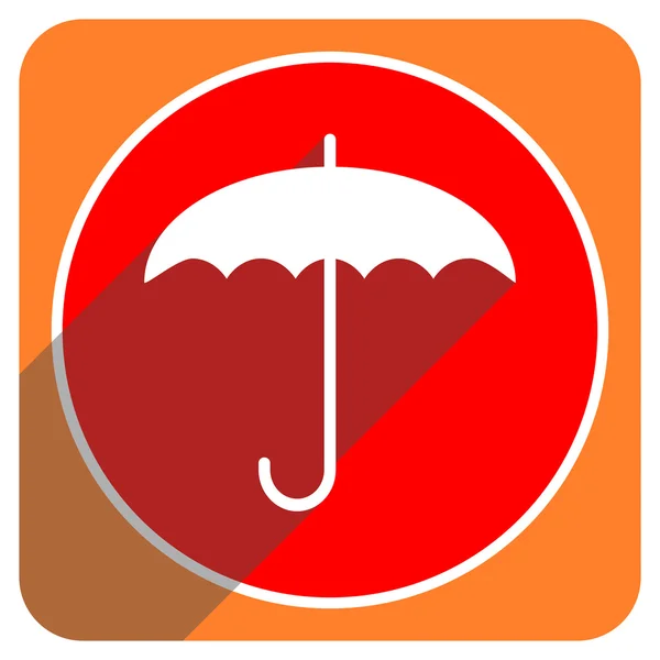 Umbrella red flat icon isolated — Stock Photo, Image