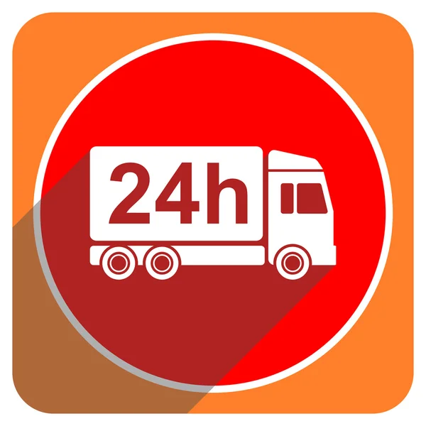 Delivery red flat icon isolated — Stock Photo, Image