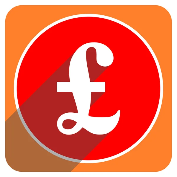 Pound red flat icon isolated — Stock Photo, Image