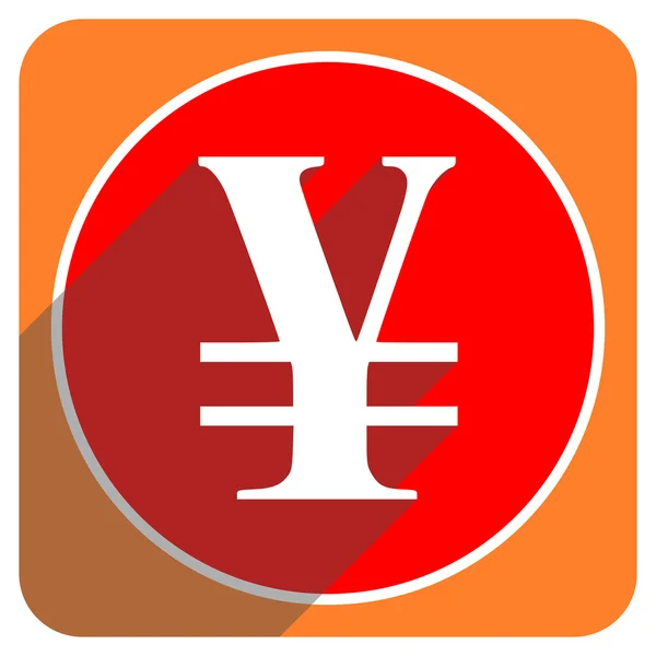 Yen red flat icon isolated — Stock Photo, Image