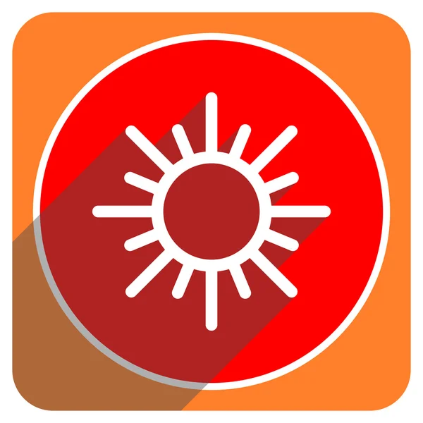 Sun red flat icon isolated — Stock Photo, Image