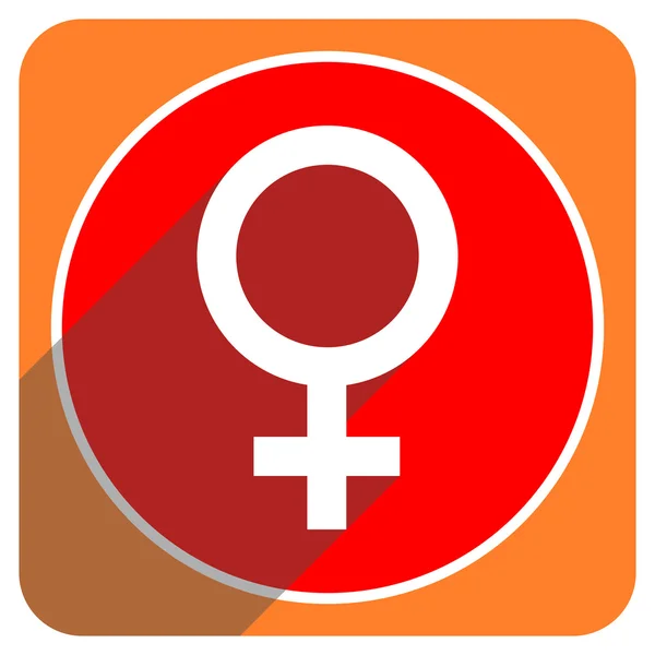 Kobiet czerwony płaski ikona na białym tle — Zdjęcie stockowe
