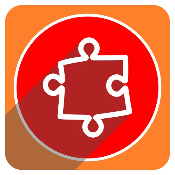 Puzzle ícone liso vermelho isolado — Fotografia de Stock