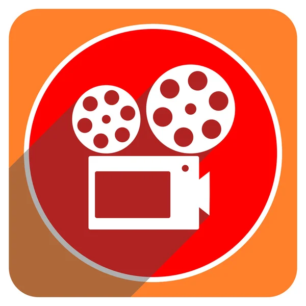 Movie red flat icon isolated — Stock Photo, Image