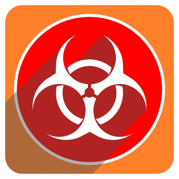 Biohazard red flat icon isolated — Stock Photo, Image