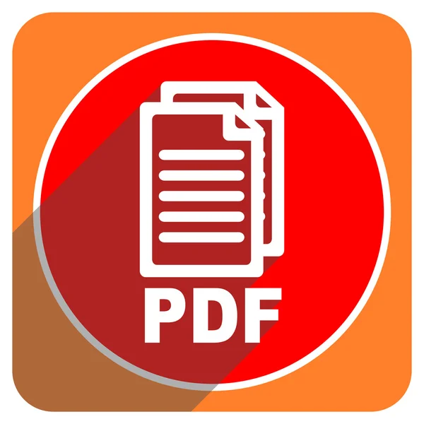 Pdf 红色平面图标查出, — 图库照片