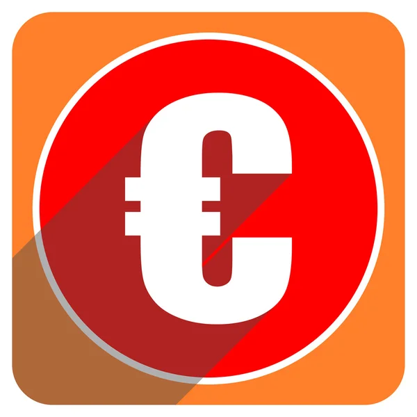 Euro red flat icon isolated — Stock Photo, Image