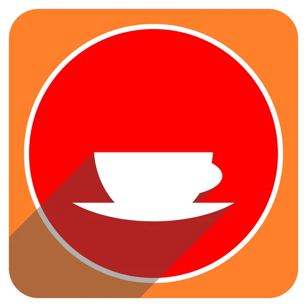 Espresso icono plano rojo aislado —  Fotos de Stock