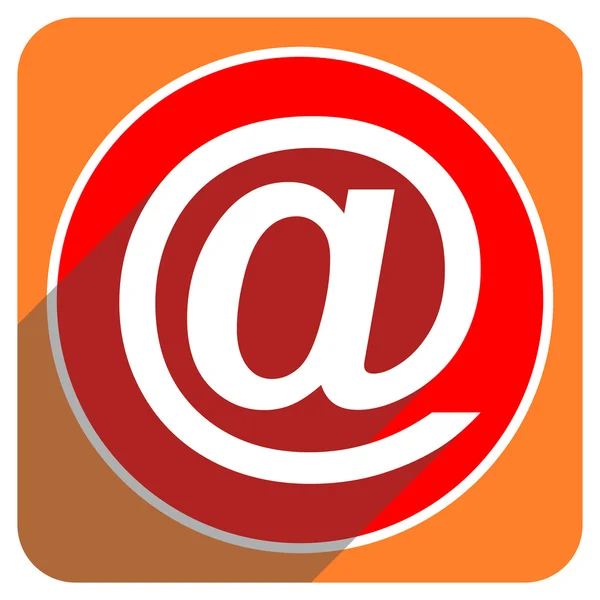 Email rood plat pictogram geïsoleerd — Stockfoto